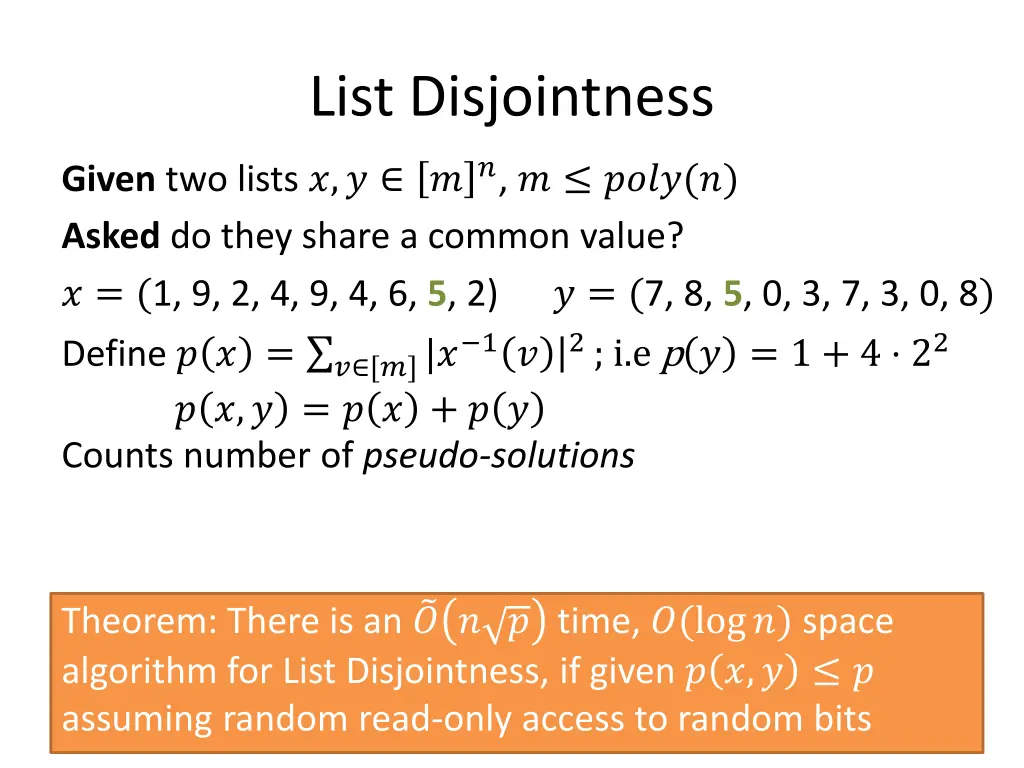 list disjointness