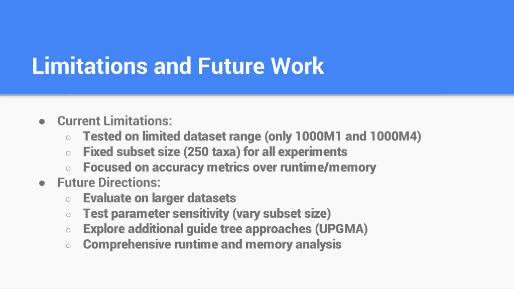 limitations and future work