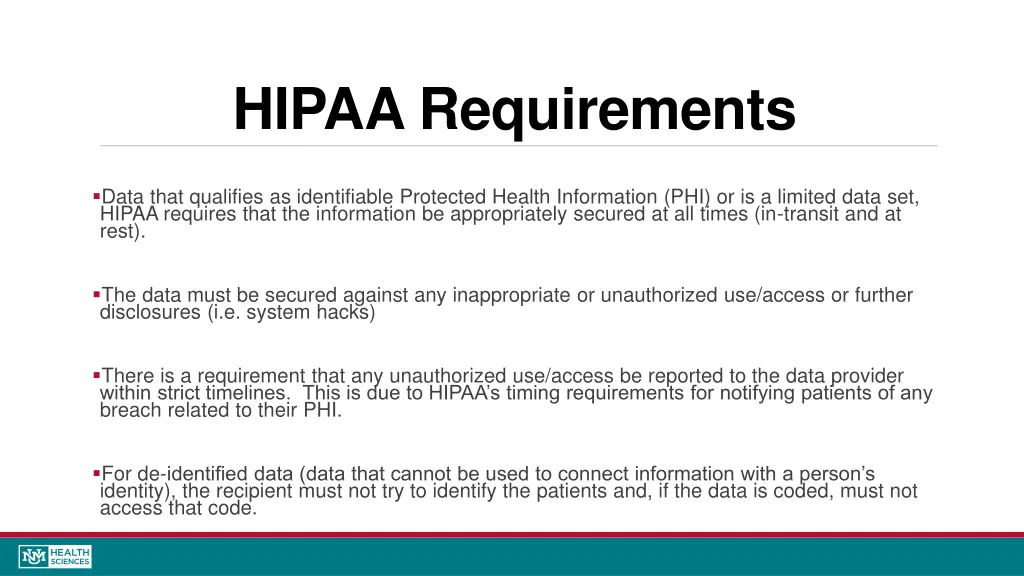 hipaa requirements