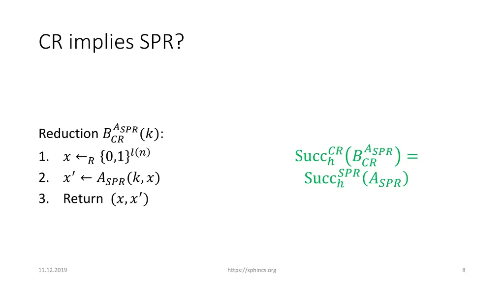 cr implies spr