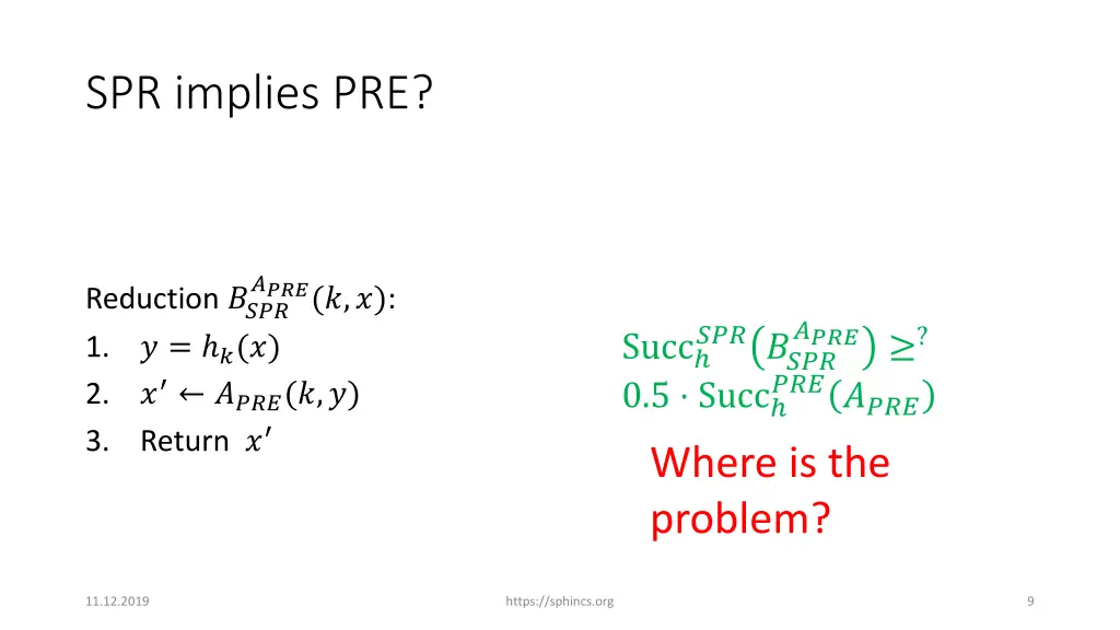spr implies pre