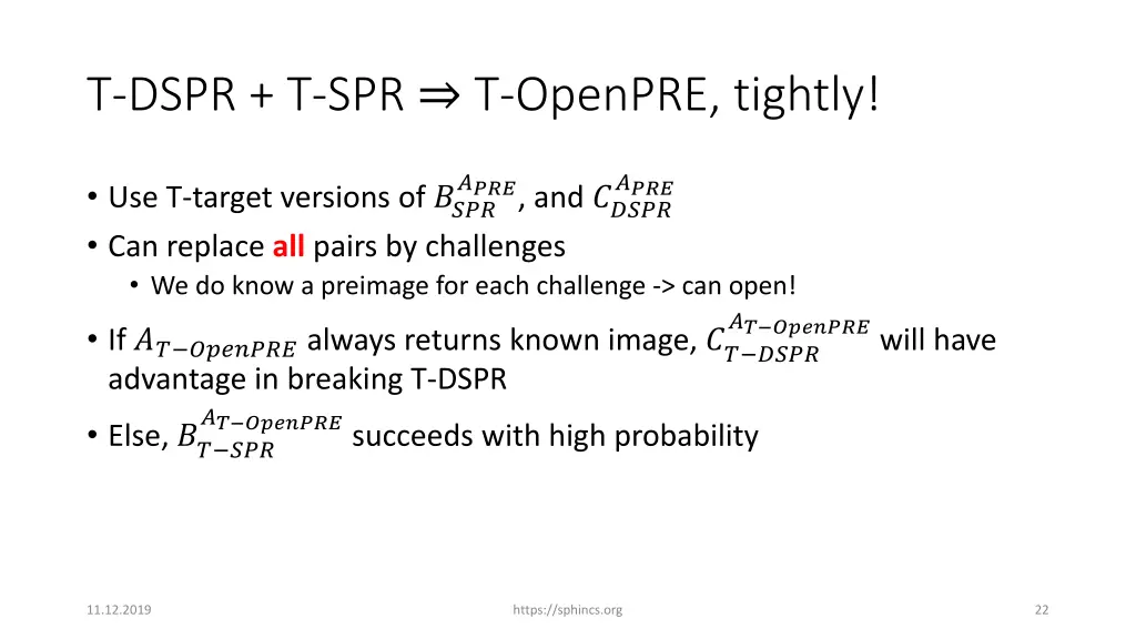t dspr t spr t openpre tightly