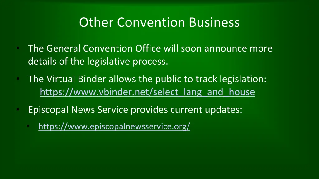 other convention business