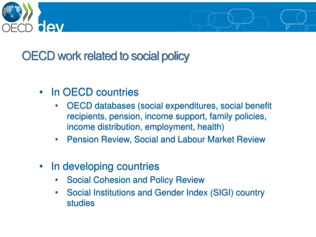 oecd work related to social policy