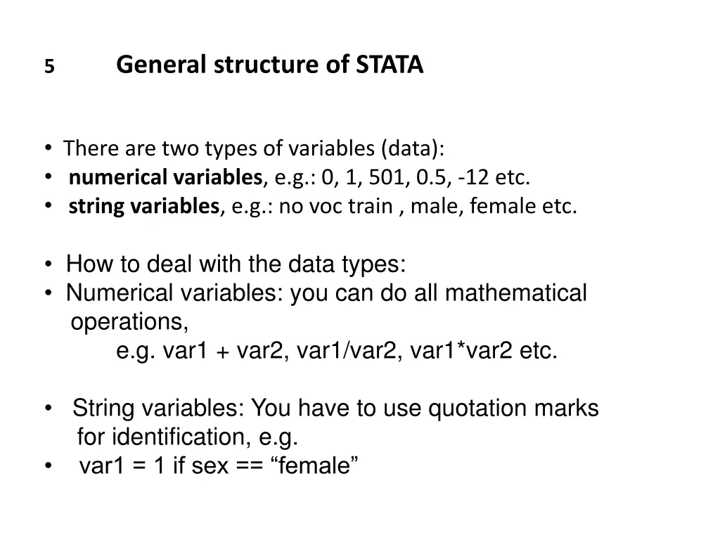 general structure of stata 1