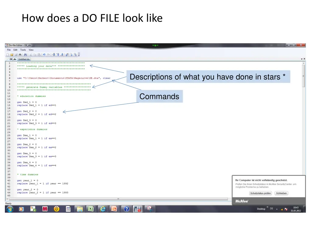 how does a do file look like
