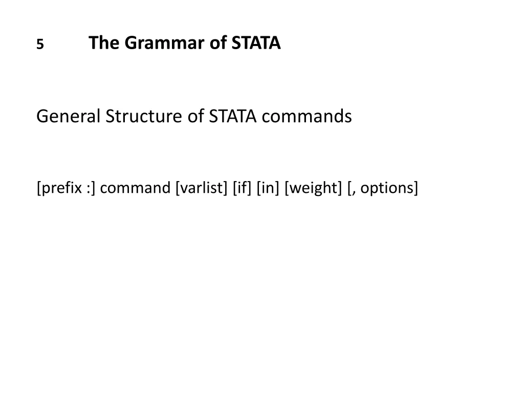 the grammar of stata