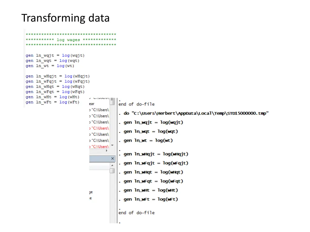 transforming data
