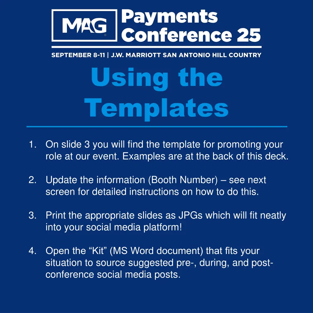 using the templates