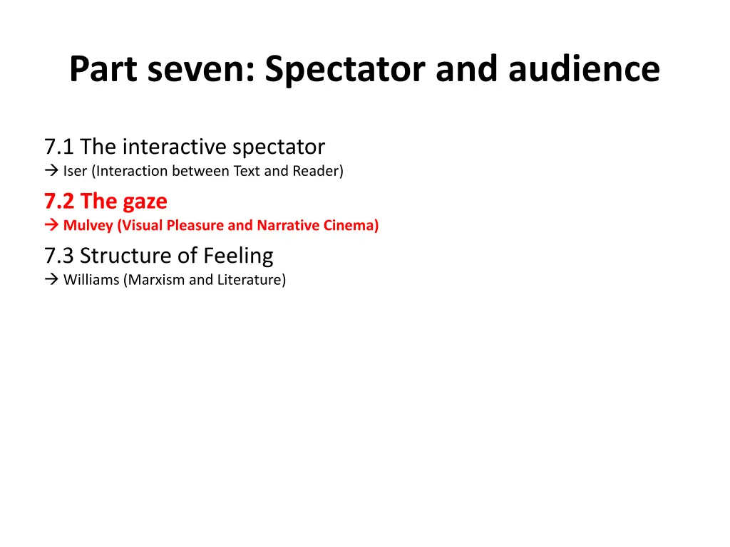 part seven spectator and audience
