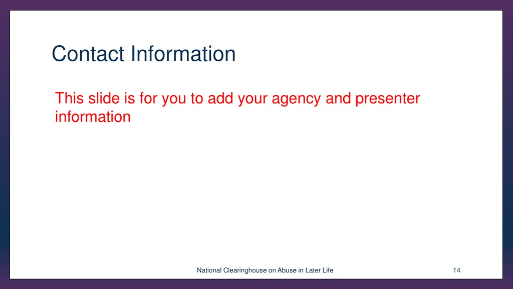 contact information