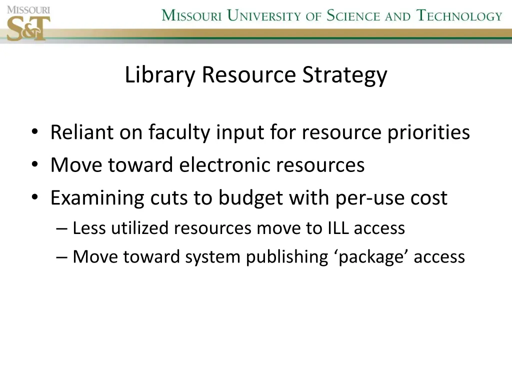 library resource strategy