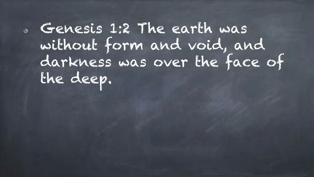 genesis 1 2 the earth was without form and void