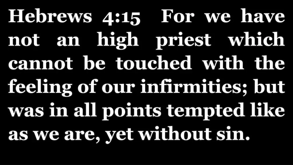 hebrews 4 15 for we have not an high priest which