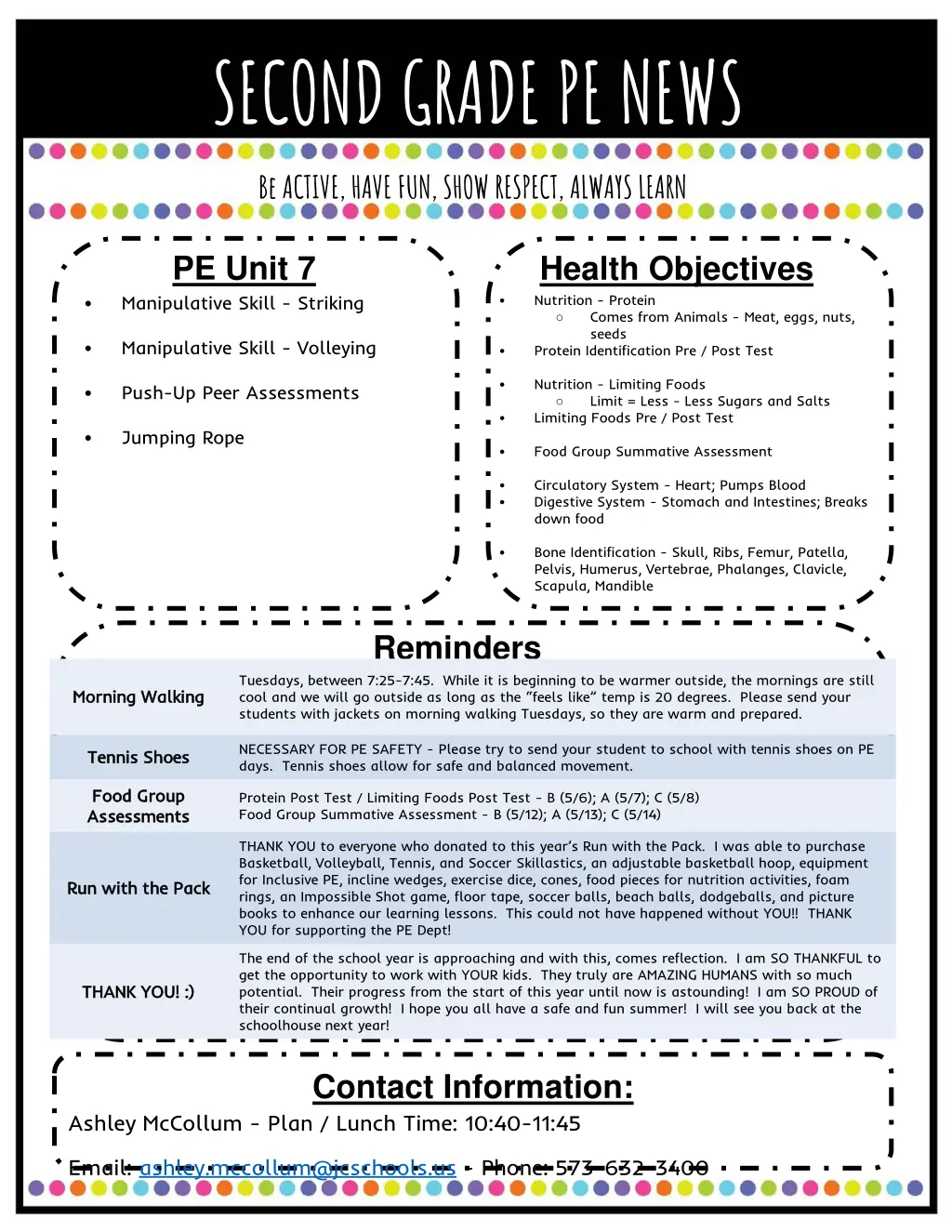 second grade pe news