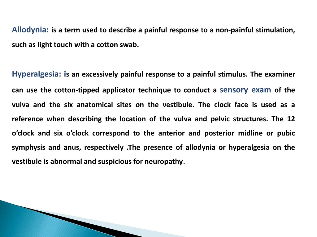 allodynia is a term used to describe a painful