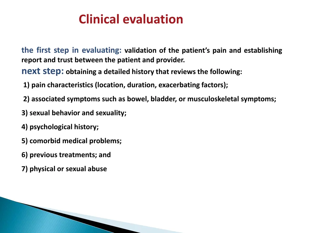 clinical evaluation