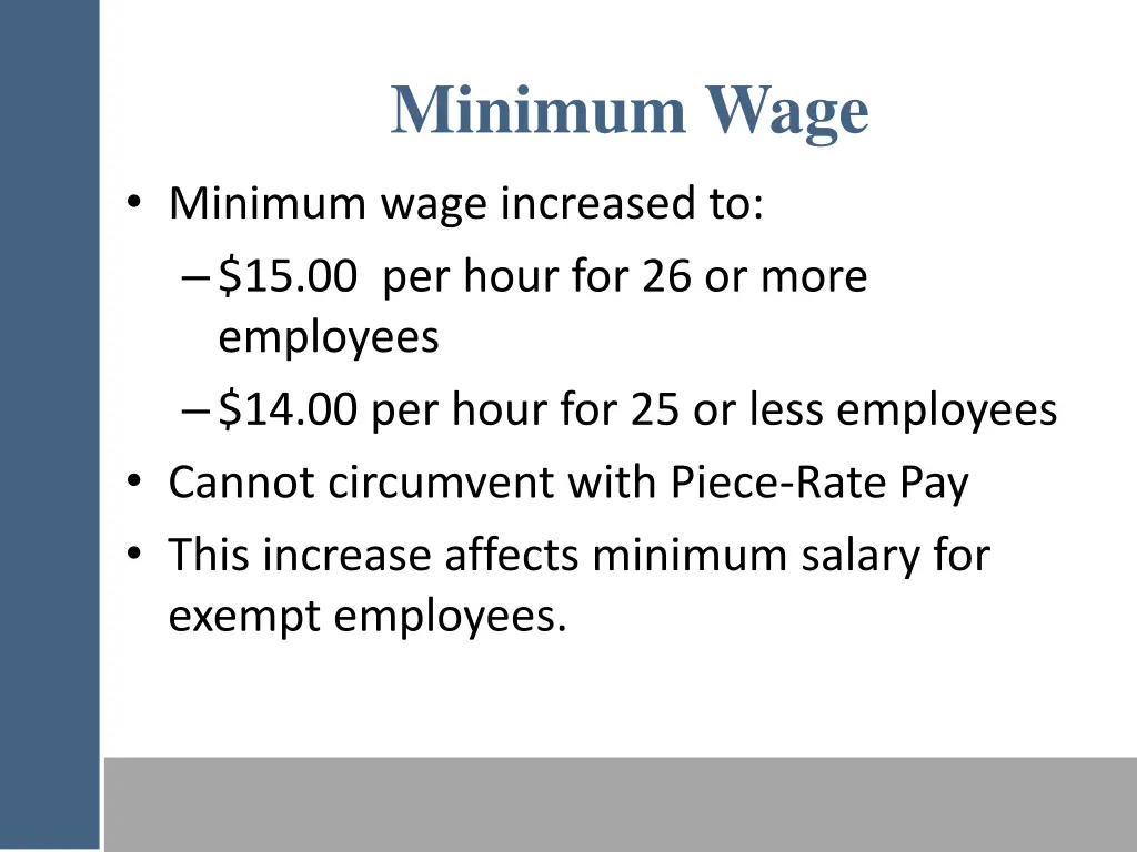 minimum wage