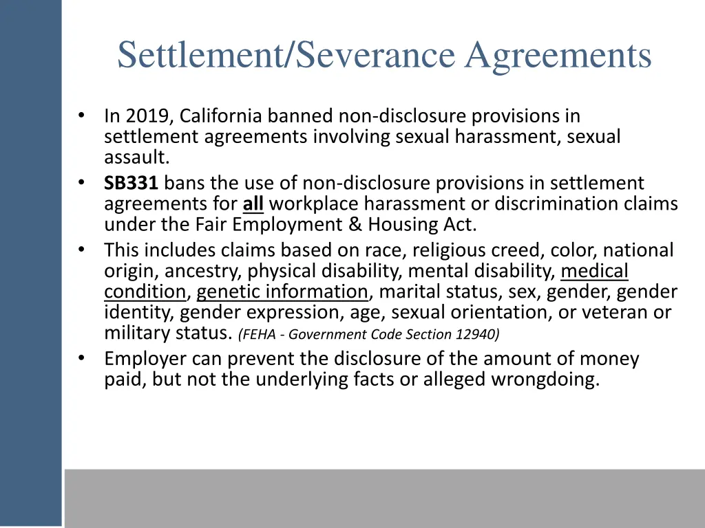 settlement severance agreements