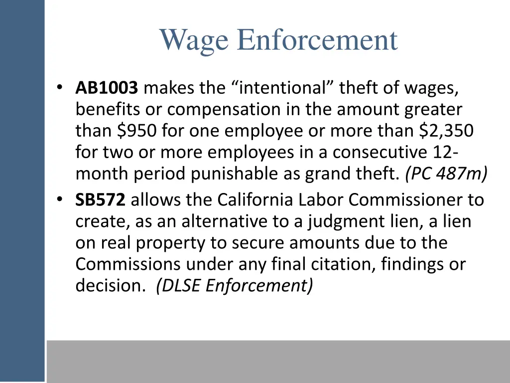 wage enforcement