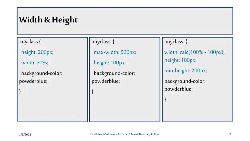 width height