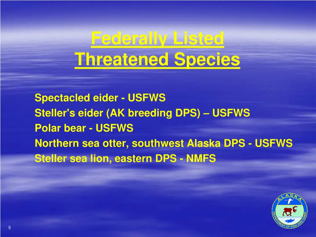 federally listed threatened species