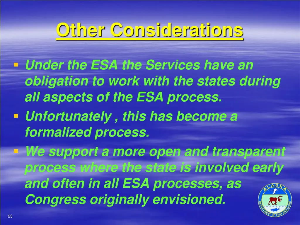 other considerations