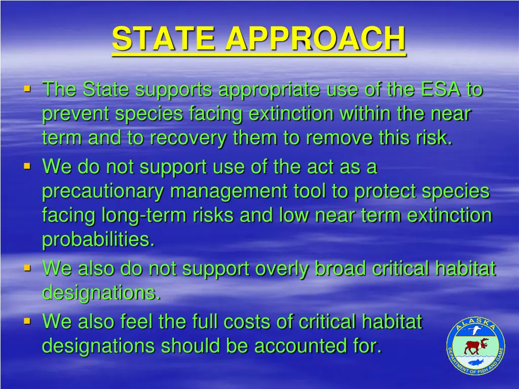 state approach