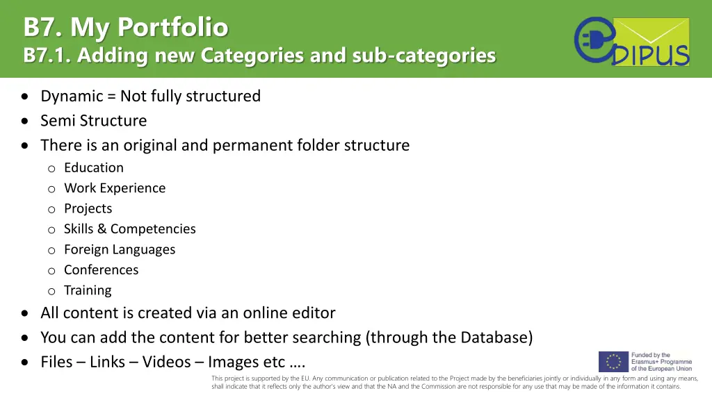 b7 my portfolio b7 1 adding new categories