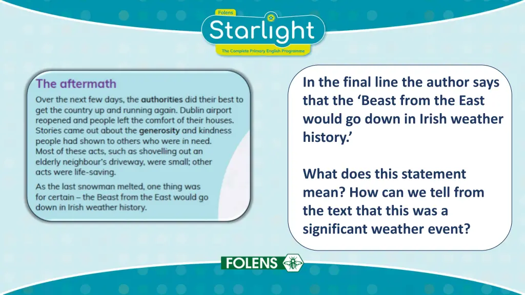in the final line the author says that the beast