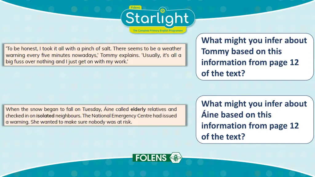 what might you infer about tommy based on this