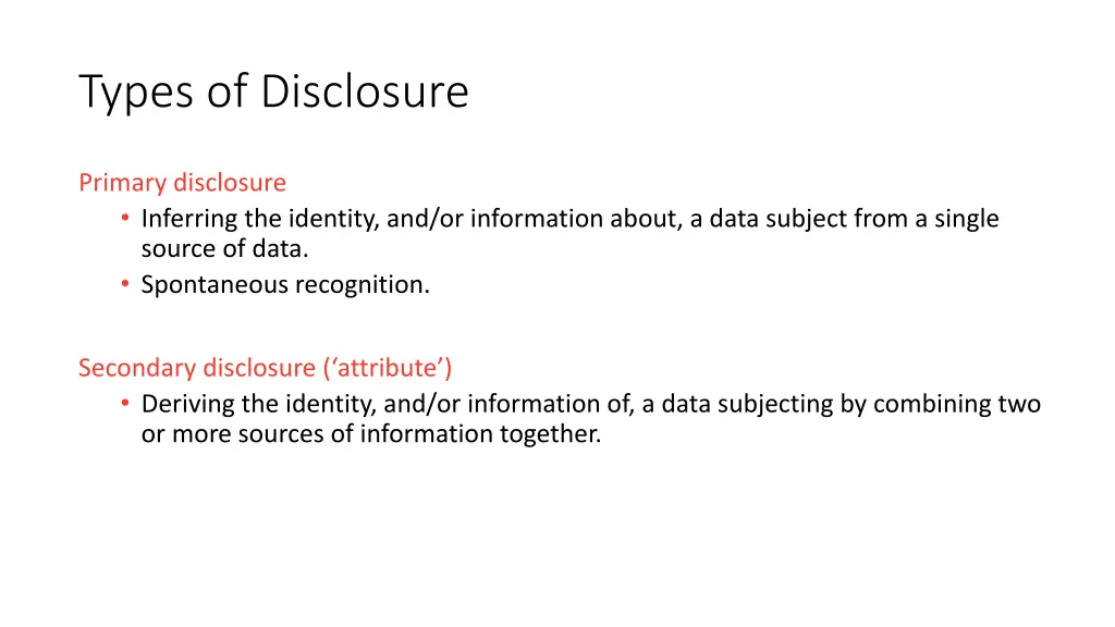 types of disclosure