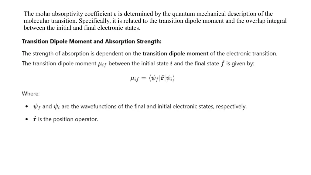 the molar absorptivity coefficient is determined