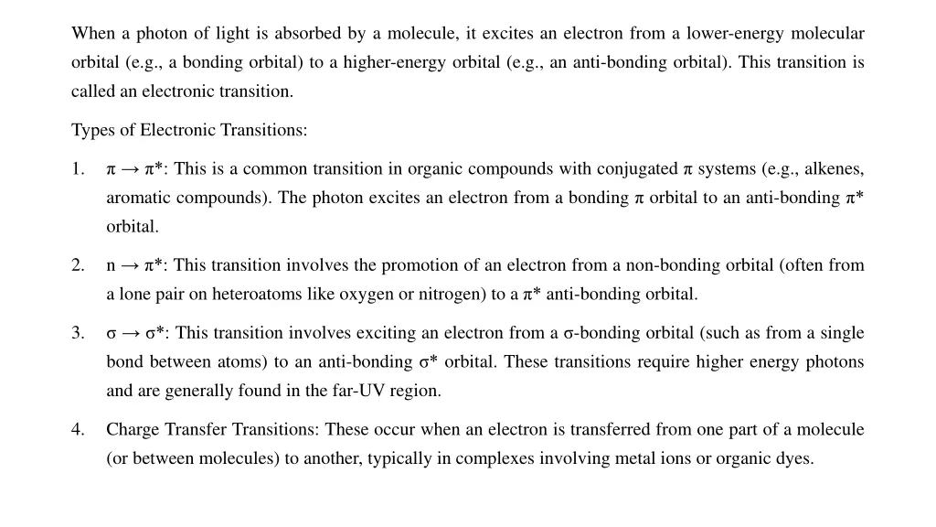 when a photon of light is absorbed by a molecule
