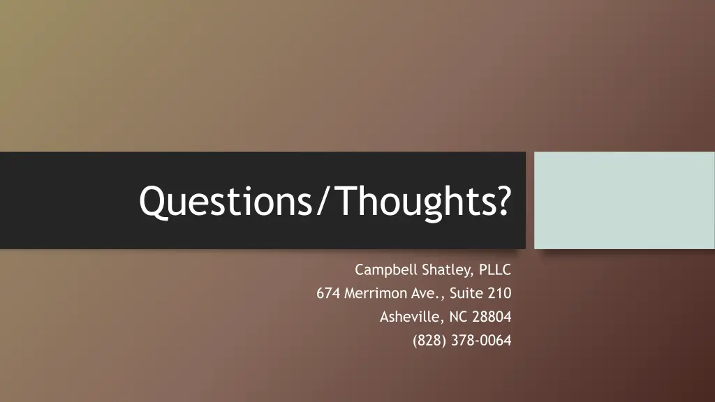 questions thoughts
