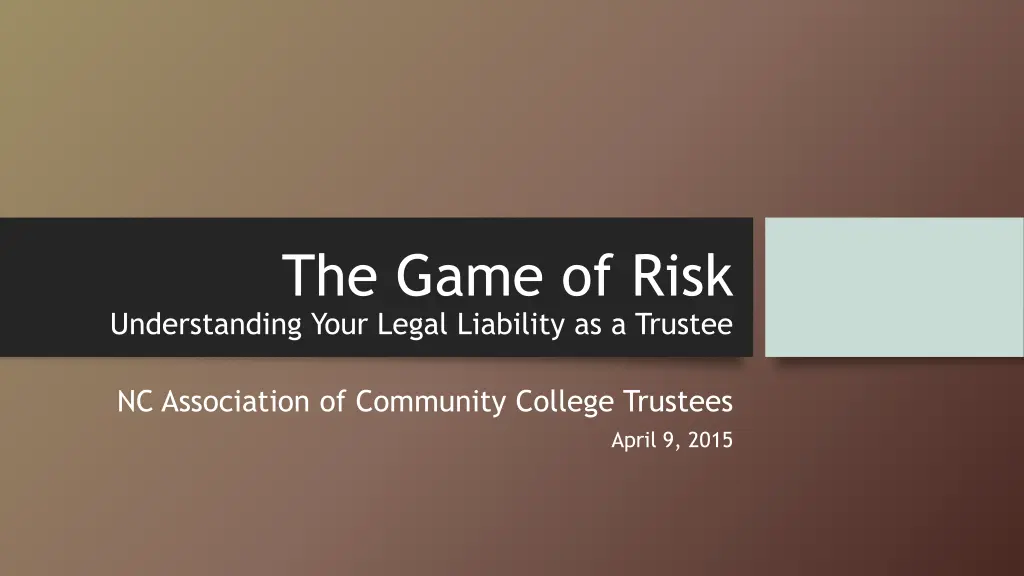 the game of risk understanding your legal