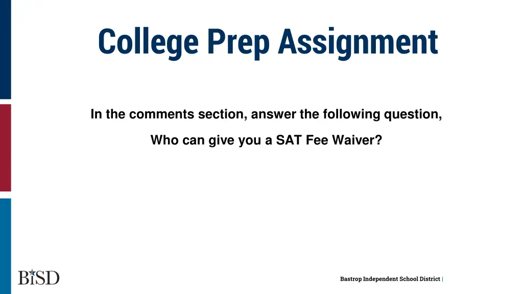 college prep assignment