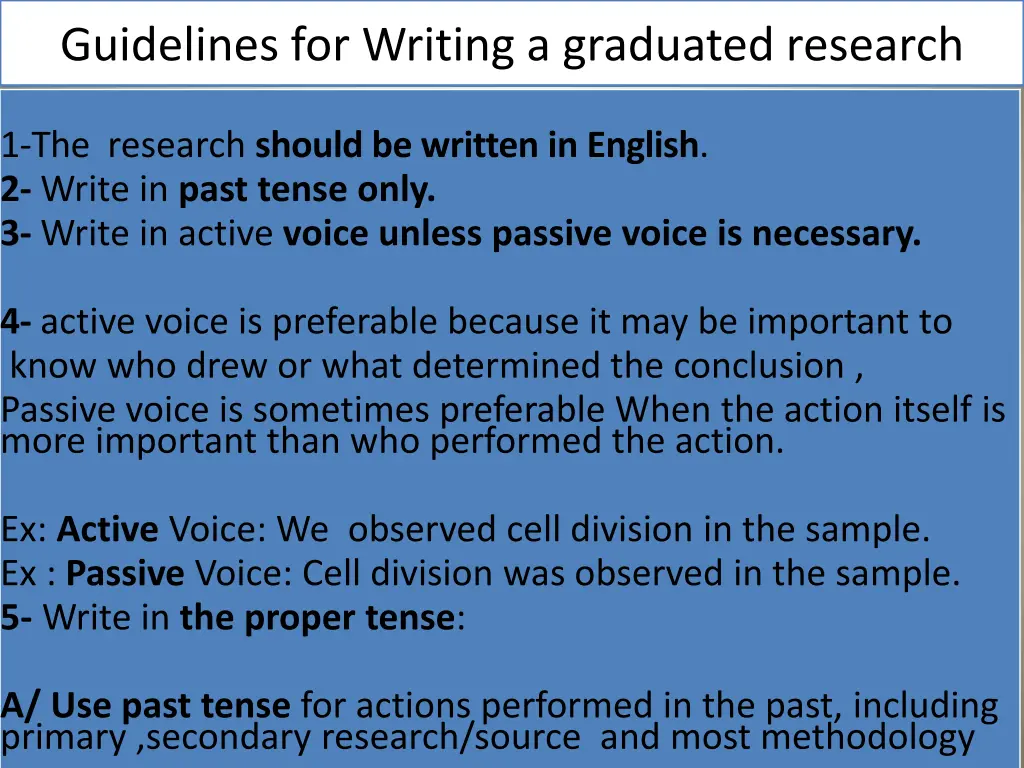 guidelines for writing a graduated research