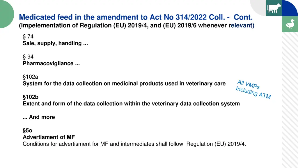 medicated feed in the amendment 1