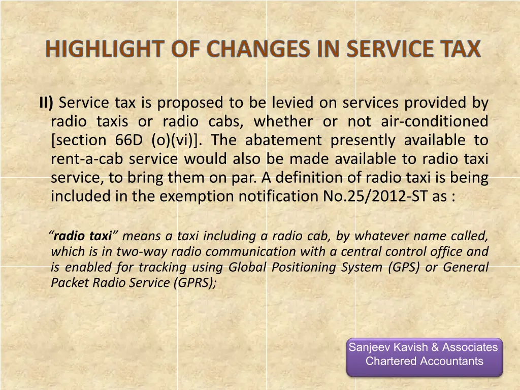highlight of changes in service tax 2