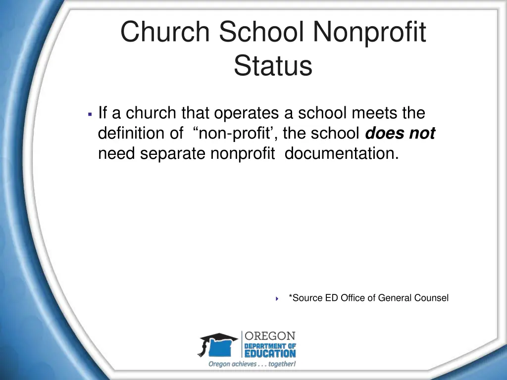 church school nonprofit status