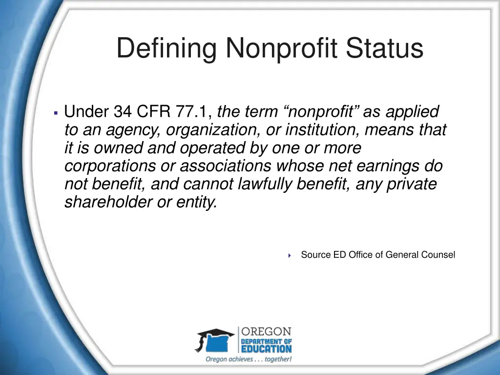 defining nonprofit status