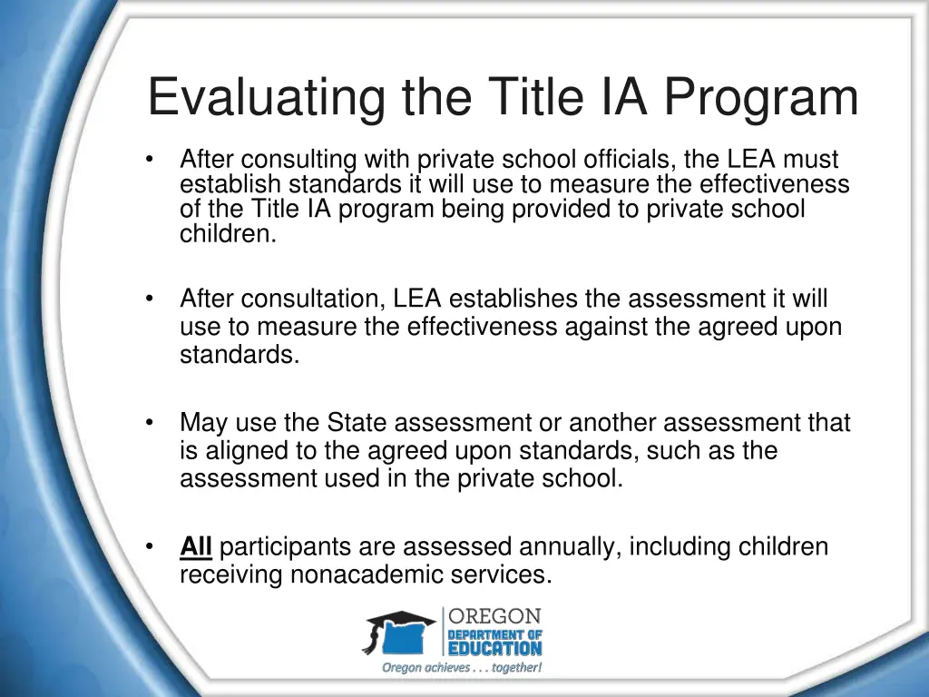 evaluating the title ia program