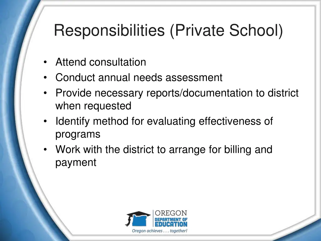 responsibilities private school