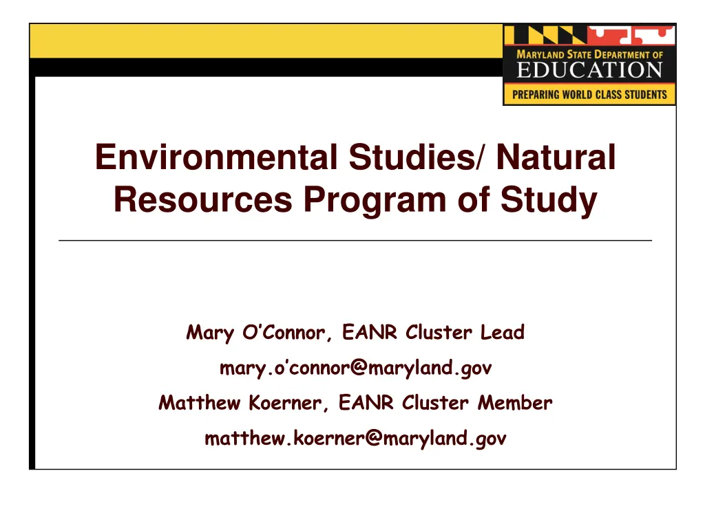 environmental studies natural resources program