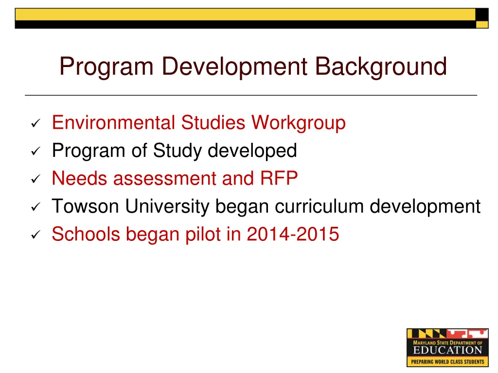 program development background