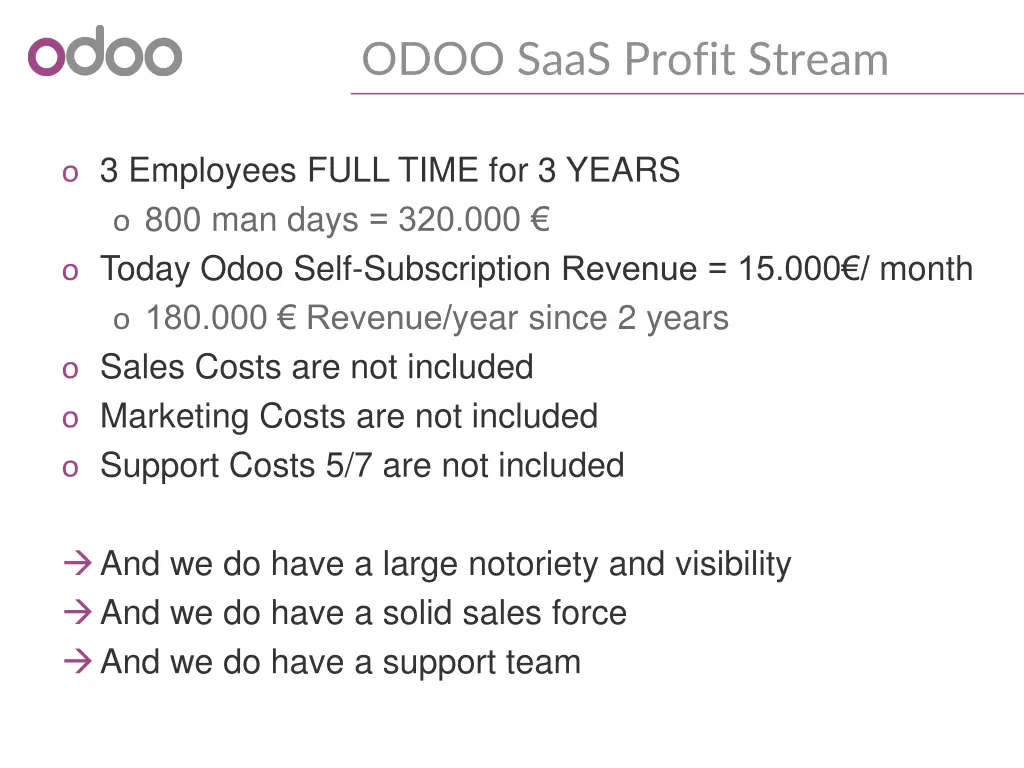 odoo saas profit stream