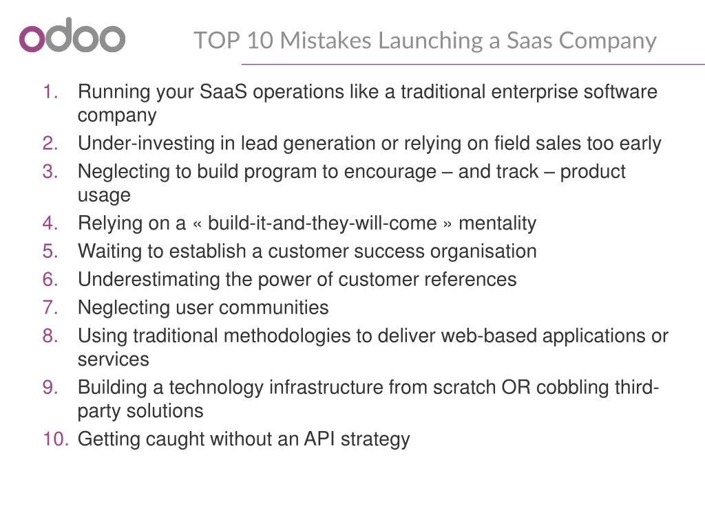 top 10 mistakes launching a saas company