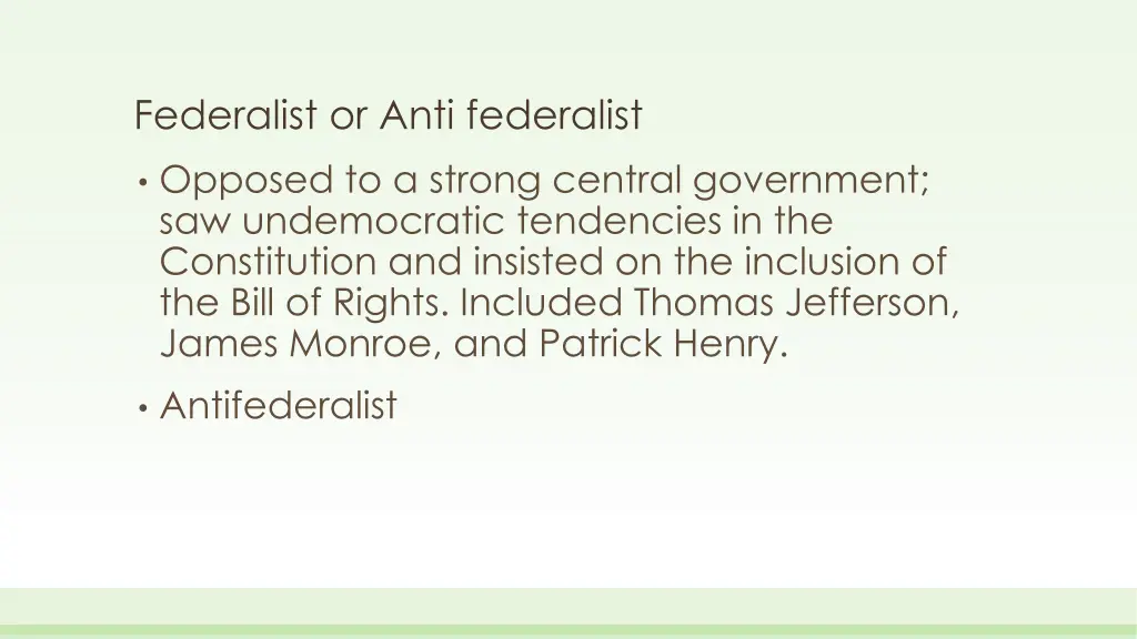 federalist or anti federalist
