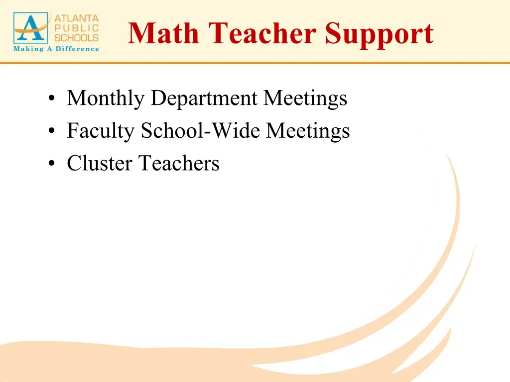 math teacher support